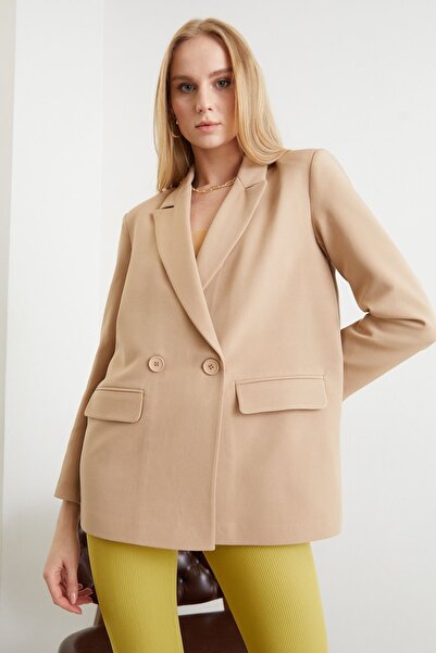 BY H Διπλό πέτο μπουφάν-μπεζ