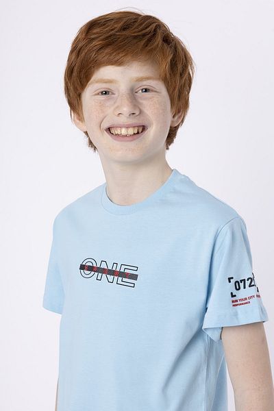 Black One Tricou pentru băieți, 100% bumbac, un singur jerseu, imprimat prin injecție