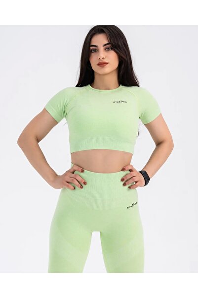 GYMXPRO Άνευ ραφής κοντομάνικο ανοιχτό πράσινο αθλητικό μπλουζάκι