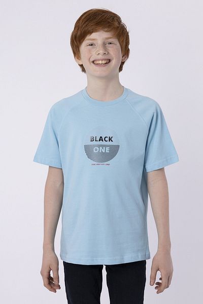 Black One 100% bumbac țesătură din jerseu cu imprimeu prin injecție, tricou pentru băieți cu gât turnat de vară