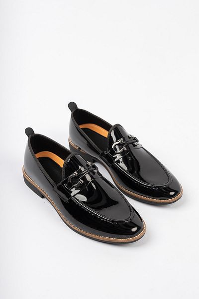 Freemax Men's Rok Loafer Soft Shoes Patent Leather Black