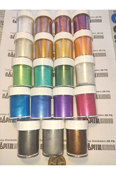 Capital 10g(25ml) X 19 Renk Full Set Epoksi Toz Metalik Renkler Seti