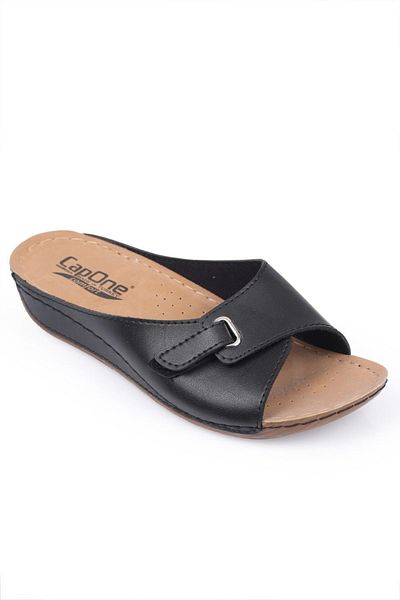 Capone Outfitters Capone Z0397 Schwarze anatomische Komfort-Hausschuhe für Damen
