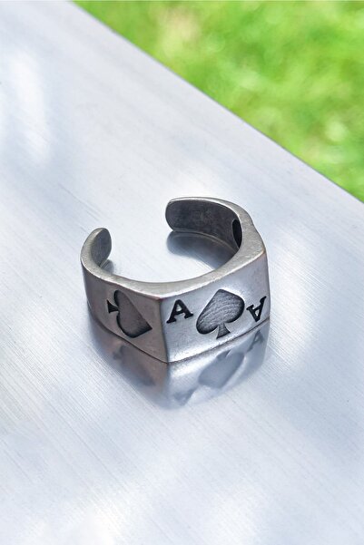 The Collection Maça As Unisex Ayarlanabilir Yüzük