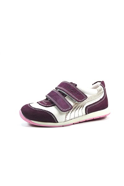 Toddler 47293 Genuine Leather Purple & Powder Orthopedic Velcro Girls' Sports Shoes