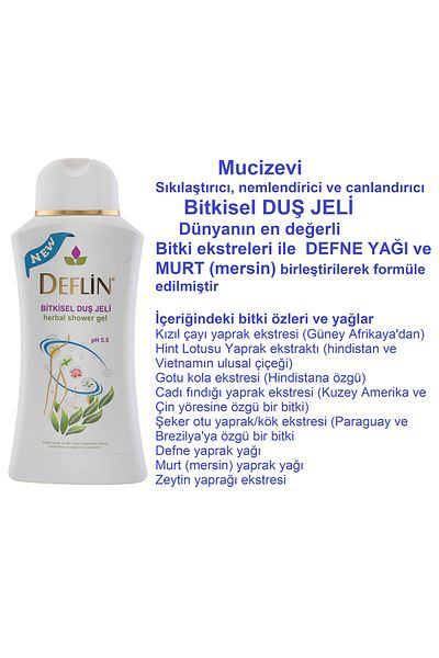 DEFLİN Moisturizing Revitalizing Shower Gel, 300 ml from the World's Miraculous Plant Extracts