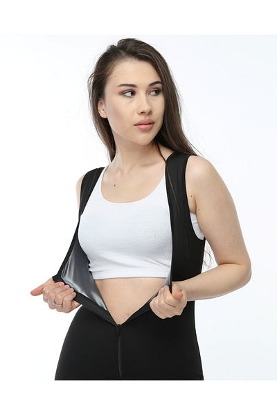 TİSTA Salopetă cu fermoar pentru saună termică, pantaloni scurți pentru atlet