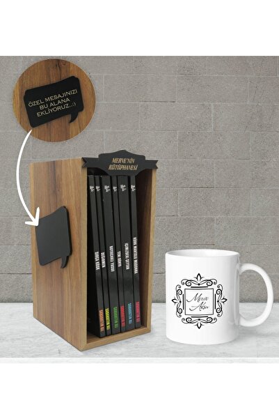 Bk Gift Kişiye Özel Isimli Ahşap Kütüphanede Sabahattin Ali Seti (6 Kitap) Ve...