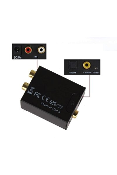 aogo Dijital To Analog Ses Dönüştürücü Converter Optik To Analog Çevirici Spdıf Optik (ın) Rca (out)
