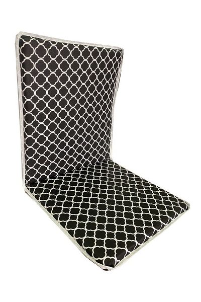 Vip Home Concept Chair Cushion with Back, Rubber, Zipper, Sponge - 1 Piece (Black Roof) Washable