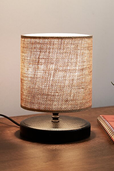 Victor Vallery Pu Design Kumaş Başlıklı Kırçıllı Mini Abajur