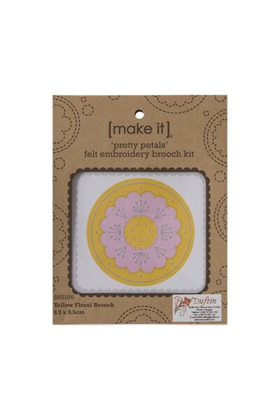 Make It 8.5x8.5 cm Ki broš Vezena žuti filc