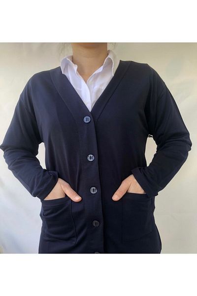 ece bayan giyim Short Combed Cotton Mother Cardigan - Buttoned