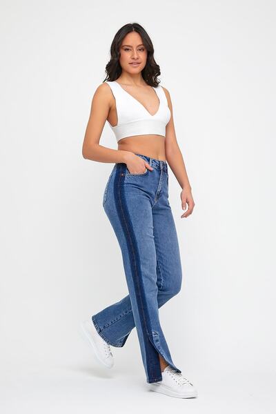 cracpot Paça Yırtmaç Detaylı Straight Leg Jeans