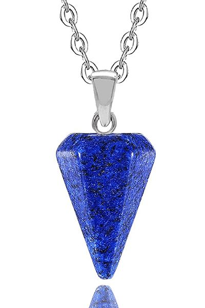 Tesbih Atölyesi Certified Natural Lapis Lazuli Stone Natural Stone Pendulum Necklace