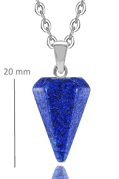 Tesbih Atölyesi Certified Natural Lapis Lazuli Stone Natural Stone Pendulum Necklace
