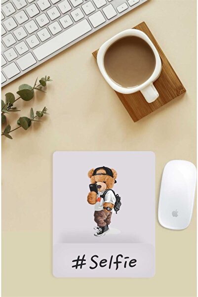 Gizeo Concept Mouse Pad cu model de ursuleț care face selfie cu suport pentru...