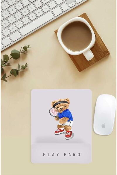 Gizeo Concept Mouse Pad cu model Tenis Teddy cu suport pentru încheietura mâinii
