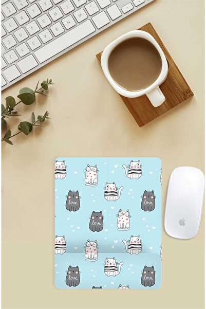 Gizeo Concept Mouse Pad cu model de pisici drăguțe cu suport pentru încheietura mâinii