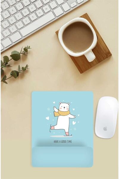 Gizeo Concept Buz Pateni Yapan Kutup Ayısı Desenli Bilek Destekli Mouse Pad