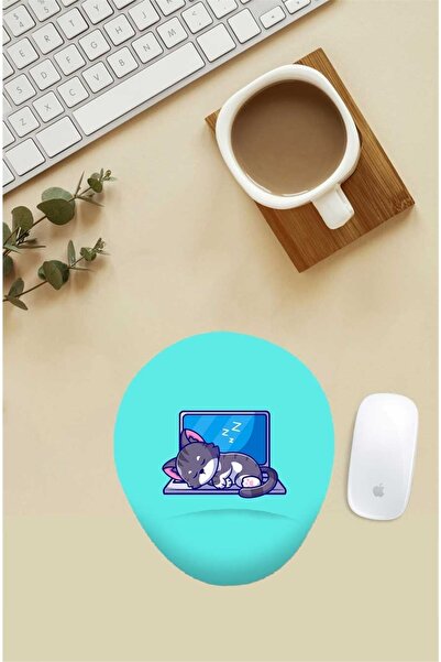 Gizeo Concept Mouse Pad cu model Lazy Cat cu suport pentru încheietura mâinii