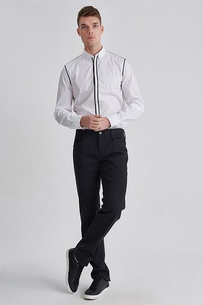 Versace Versus Normal Waist Men's Fabric Trousers