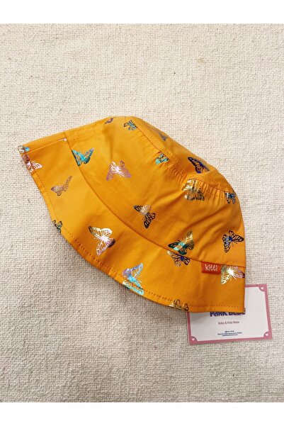 Kitti Kız Bebek Yazlık Fötr Şapka Kelebek Desenli Baş Çevresi 48-50 Cm 1-3 Yaş