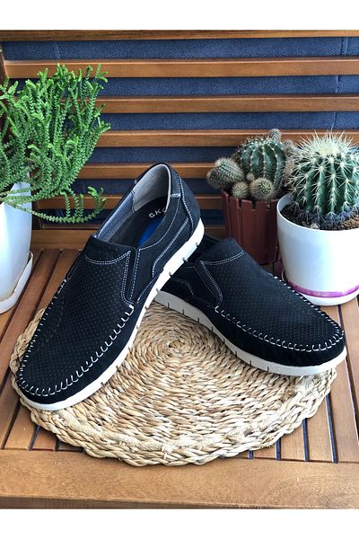 Skoonpa Casual Genuine Leather Casual Adult Black Handmade Men's Shoes