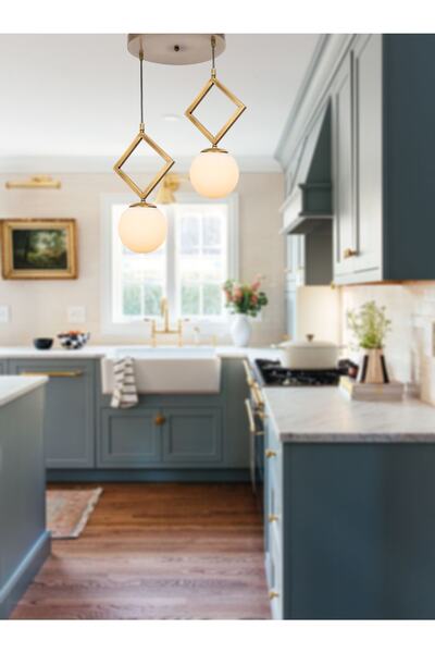 TT AYDINLATMA Tt015-2 Esk Eskitme Kaplama Beyaz Camlı 2 Li Avize