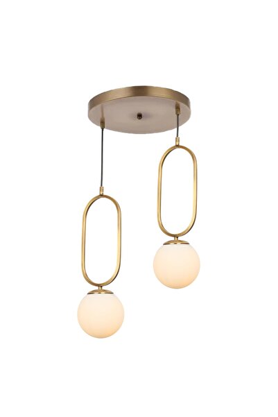 TT AYDINLATMA Tt016-2 Esk Eskitme Kaplama Beyaz Camlı 2 Li Avize