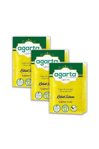 Agarta Natural Sulfur Soap - 150 Gr 3 Pieces