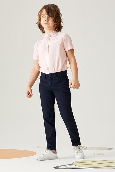 DeFacto Boy's Slim Fit Straight Leg Gabardine Trousers