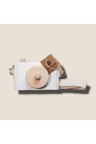 aswood Decorative Organic Camera, 1 2 3 Year Old Boys And Girls Montessori Toy - white