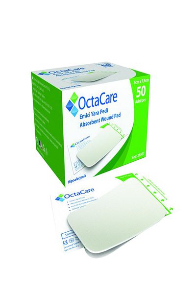 Octacare Pack of 50 Octamed Absorbent Wound Pads - 5Cmx7.5Cm