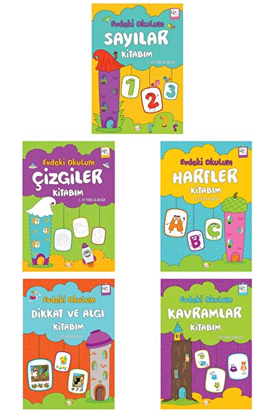Kukla Yayınları Evdeki Okulum Çizgiler+ Harfler +sayılar+ Dikkat Ve Algı +kav...