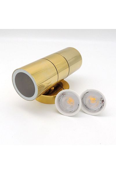 Sunlight Reversible Indoor and Outdoor Wall Sconce Gold-gold Led Bulb Included