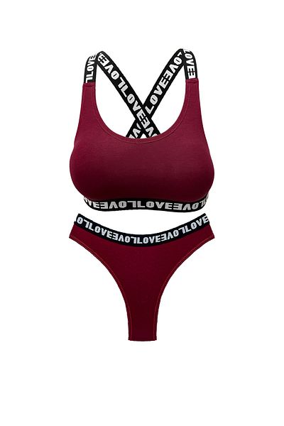 HNX Βουργουνδία Love Elastic Bustier Brazilian εσώρουχα Γυναικεία αθλητικά εσώρουχα