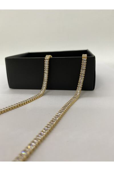 ÖZTUĞ AKSESUAR Su Yolu Zirkon Taşlı Ince Tasarım Kadın Çelik Kolye