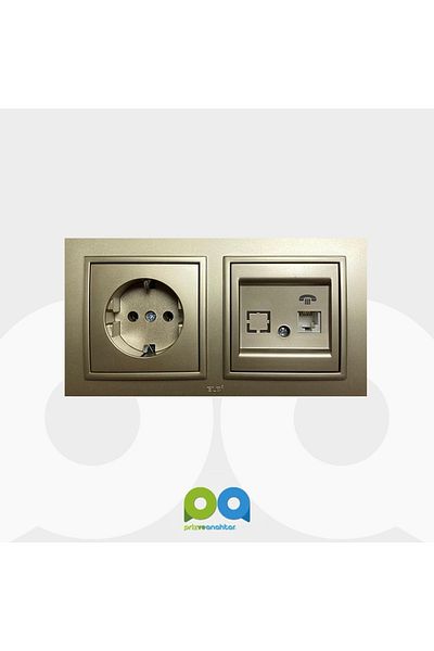 ELBİ Zena Grounded Plug Socket Phone - مجموعة مزدوجة (Numeris) إطار من التيتانيوم
