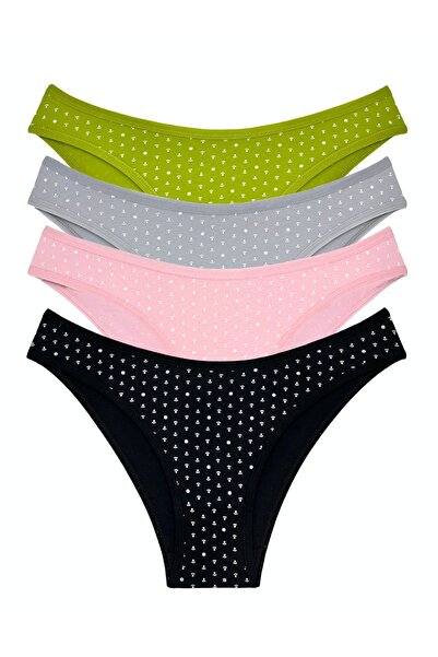 Yıldız Çamaşır نمط مرساة ليكرا للسيدات - عبوة اقتصادية مكونة من 4 قطع - سراوي...