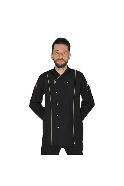 Teknik Jachetă de bucătar cu design special cu garnitură aurie