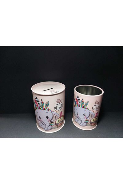 SEYFİKİRTASİYE Colorful Patterned Piggy Bank and Desktop Pen Holder Set