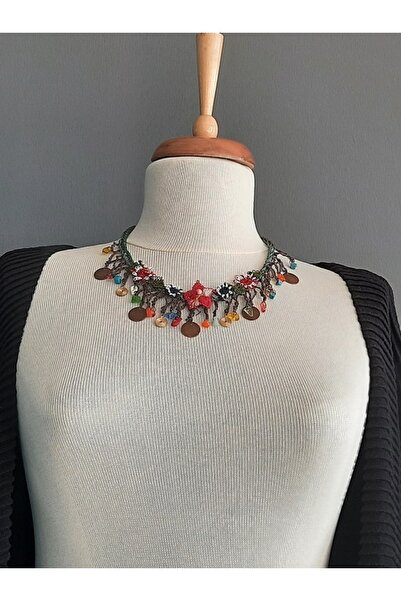 Hippybutik Çok Renkli Iğne Oyalı Etnik Kolye