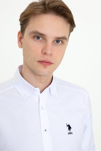 U.S. Polo Assn. Ανδρικό λευκό πουκάμισο