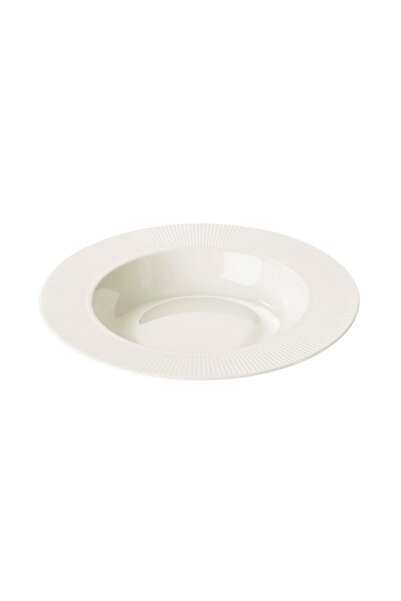 OME LIFE Ofantlıgt 6 Piece White Ikea Line Embossed Deep Plate