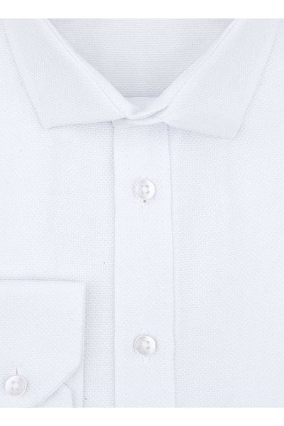 SÜVARİ Gm2024700291 Cămașă pentru bărbați cu guler clasic Slim Fit Dobby Blue