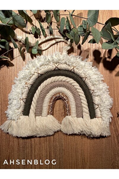 Ahsen Blog Makrome Gökkuşağı Bebek Odası Dekor Duvar Süsü