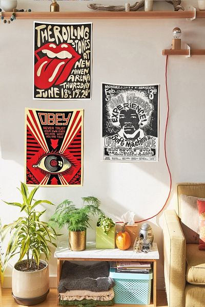 Buka Shops Set de 3 tapiserii de perete Rock'n Roll