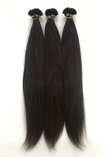 HalitCan HairKing شعر بشري حقيقي من الدرجة الأولى 50 قطعة 50 سم بني 4/0 لون شعر مايكرو وولف