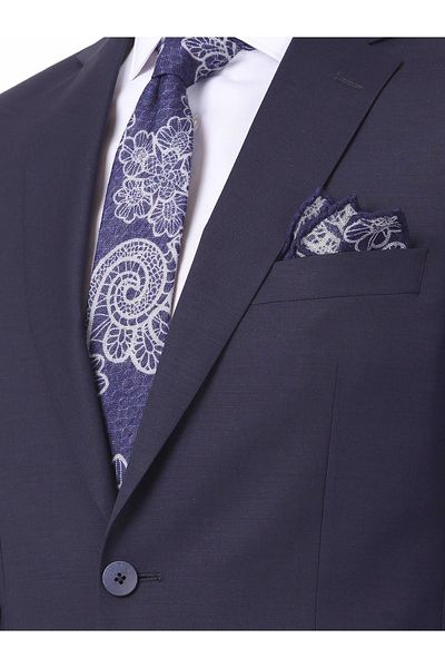 Kip Regular Fit 4 Drop Mono Collar Plain Weave Suit
